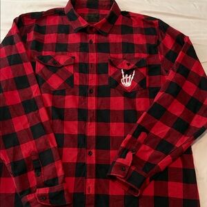 Red and Black Checkered Men's Shirt